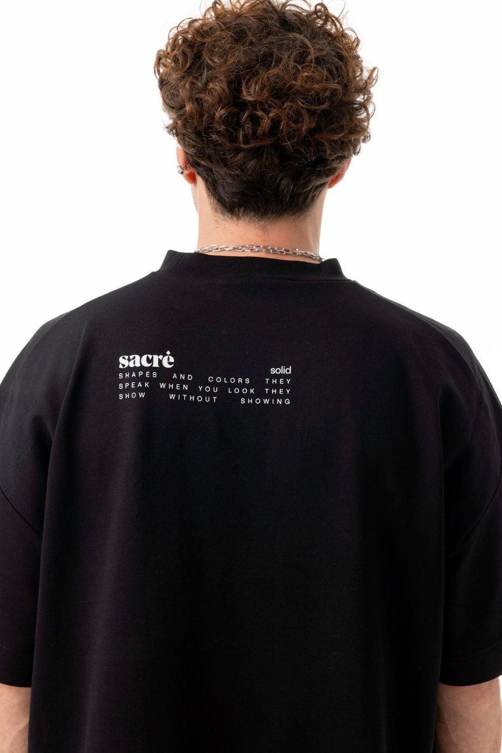 Sacré-Solid Black Tee-T-Shirts-3-Milagron.com