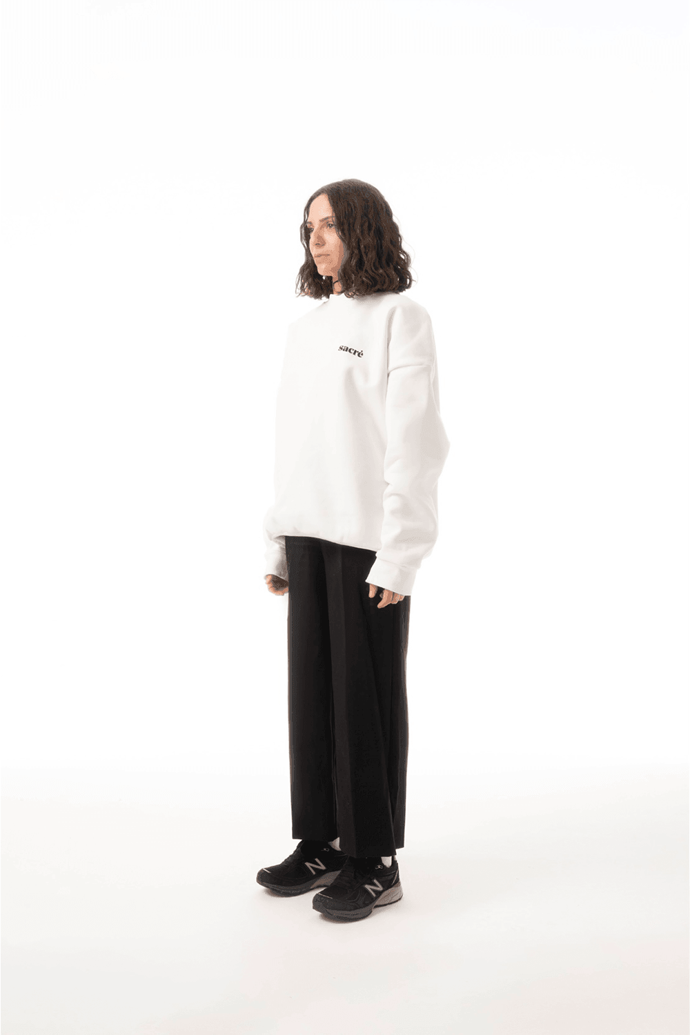 Sacré-Solid White Sweatshirt-Sweatshirts & Hoodies-3-Milagron.com