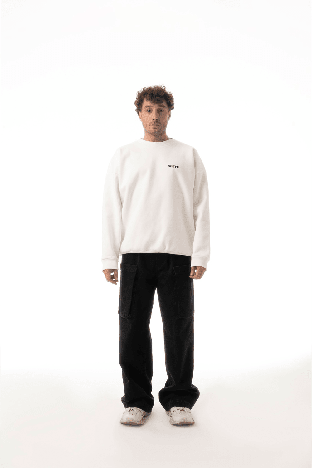 Sacré-Solid White Sweatshirt-Sweatshirts & Hoodies-5-Milagron.com