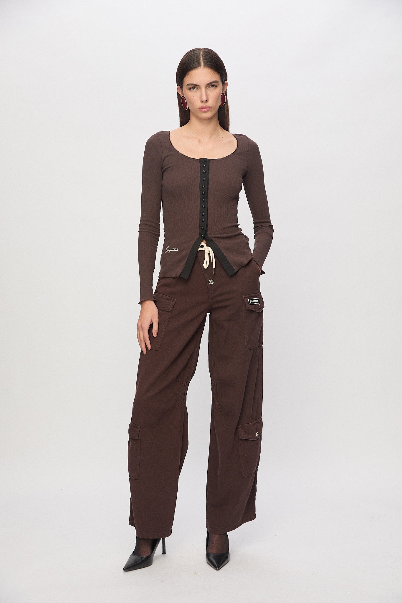 Leonora Knitwear In Brown