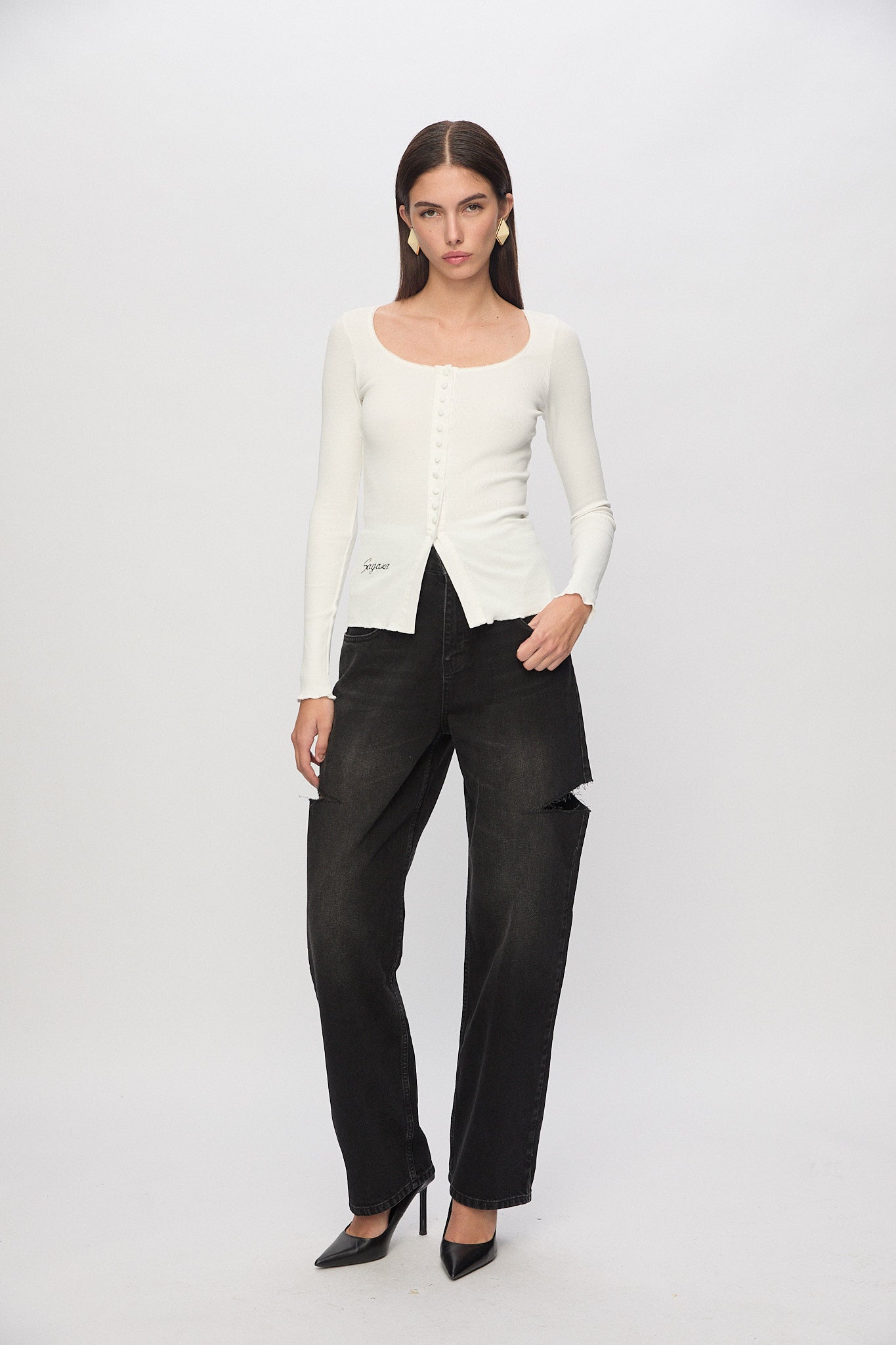 Leonora Knitwear In Ecru