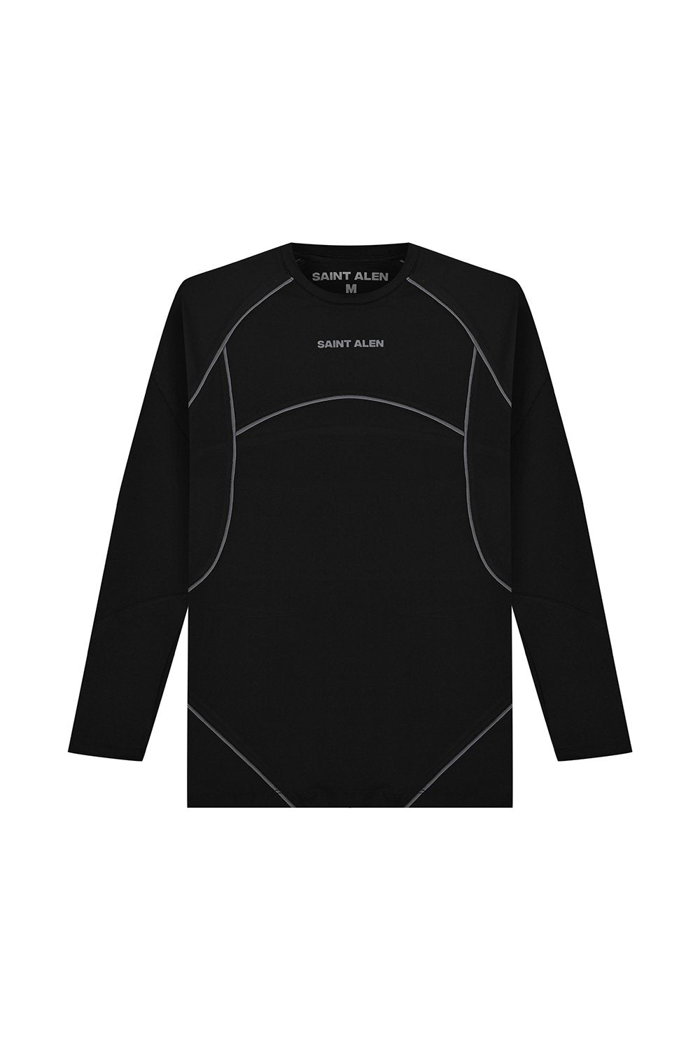 Saint Alen-Darkness Long Sleeve Fitness Top Gray-T-Shirts-1-Milagron.com