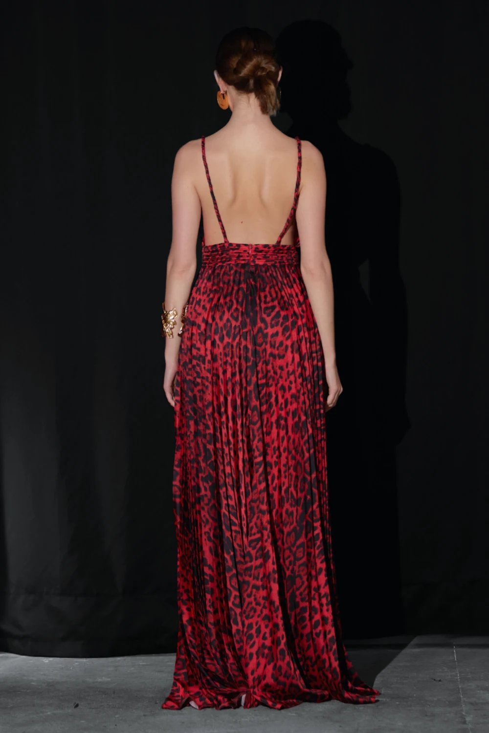 Saléa-Flamme Rouge Leopard Silk Satin-Elbise-2-Milagron.com