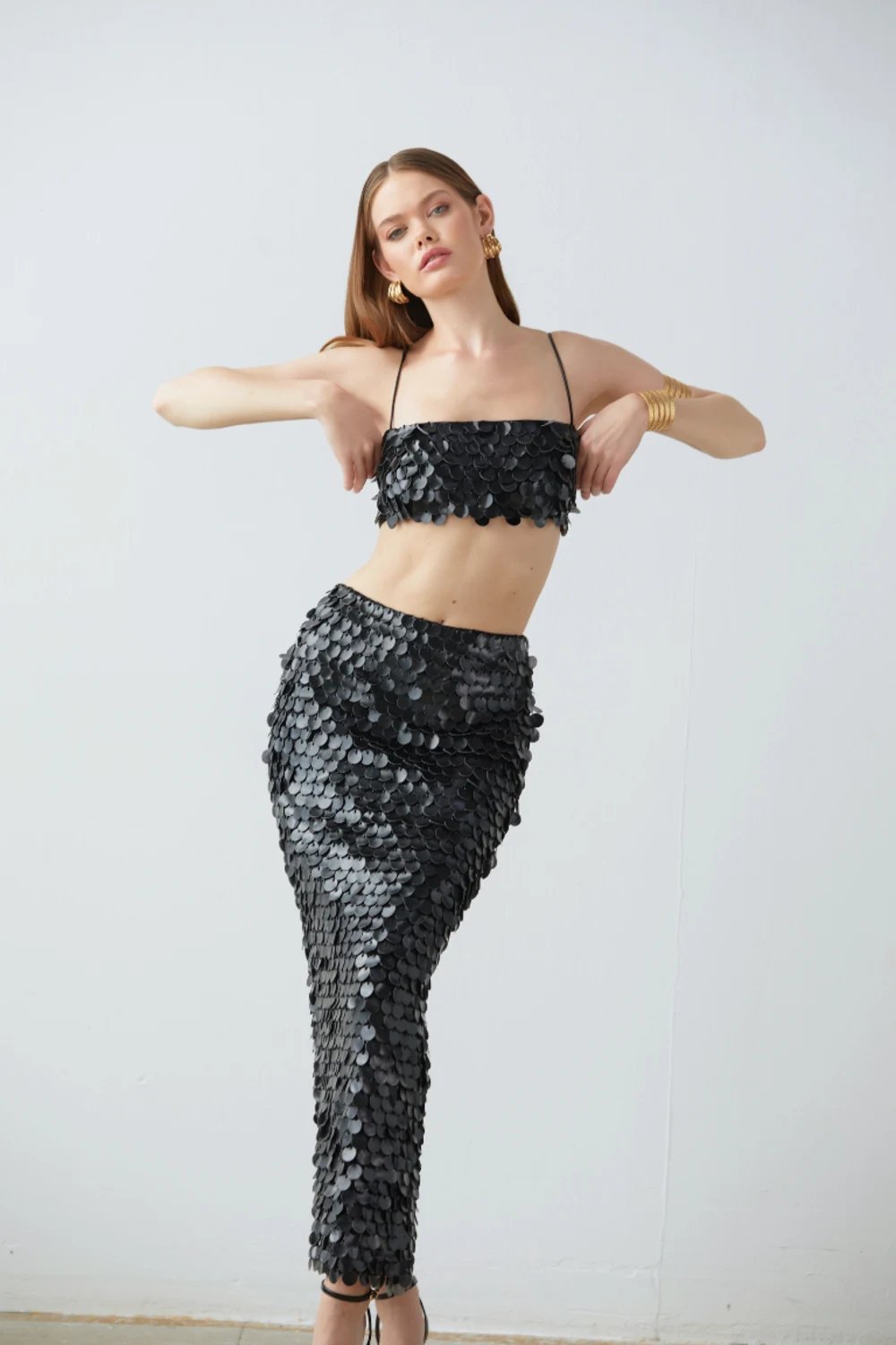 Saléa-Noir Charisma Leather In Midi-Etek-1-Milagron.com