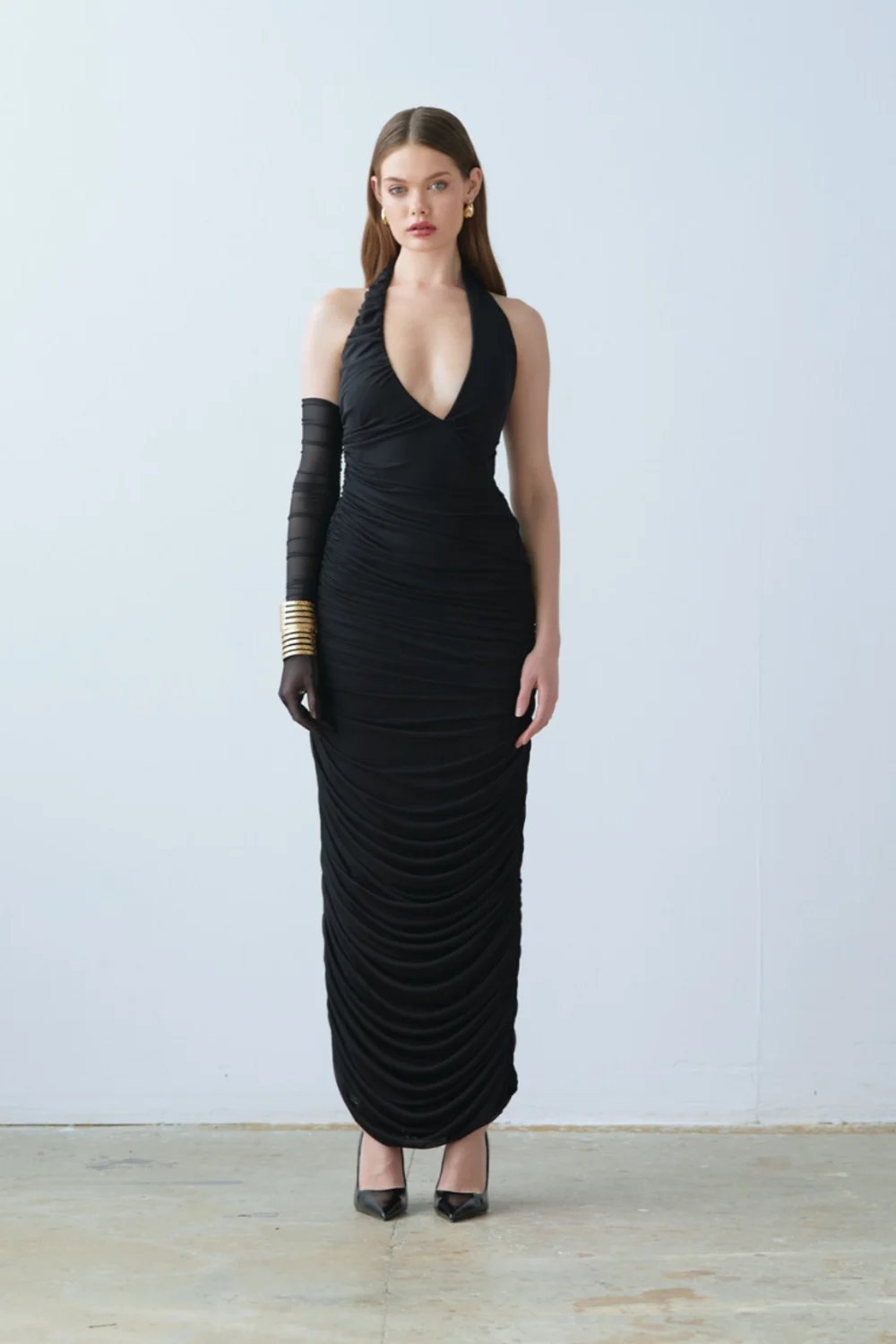 Saléa-Passionate Black In Midi-Elbise-1-Milagron.com