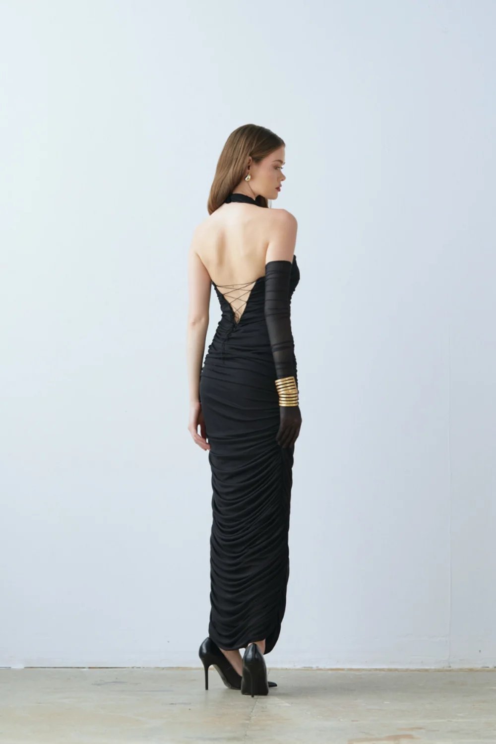 Saléa-Passionate Black In Midi-Elbise-4-Milagron.com