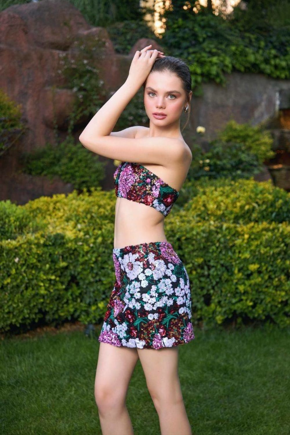Saléa-Pivoine Garden Crop Top-Crop Top-2-Milagron.com