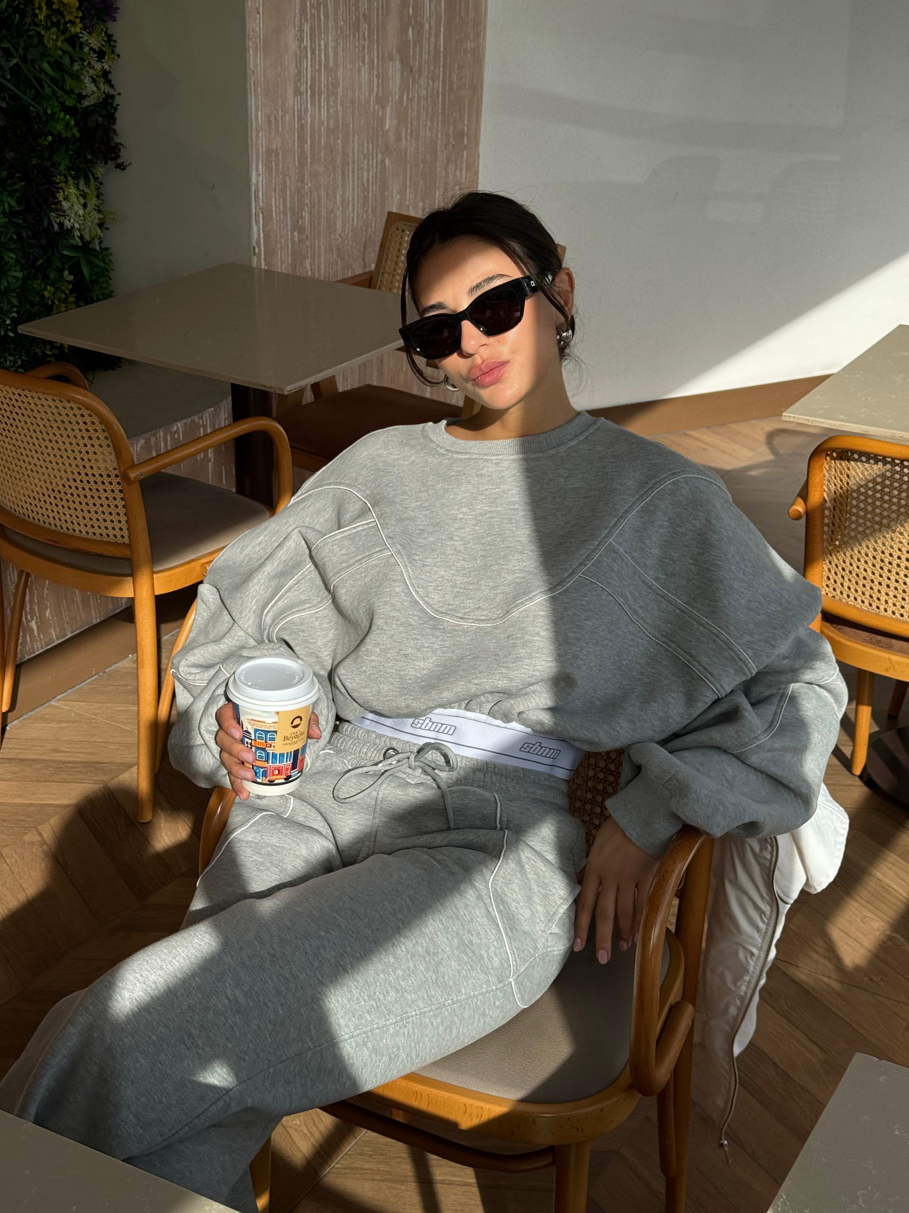 Sbnm-Grey Contour Sweatpants-Sweatpants-3-Milagron.com