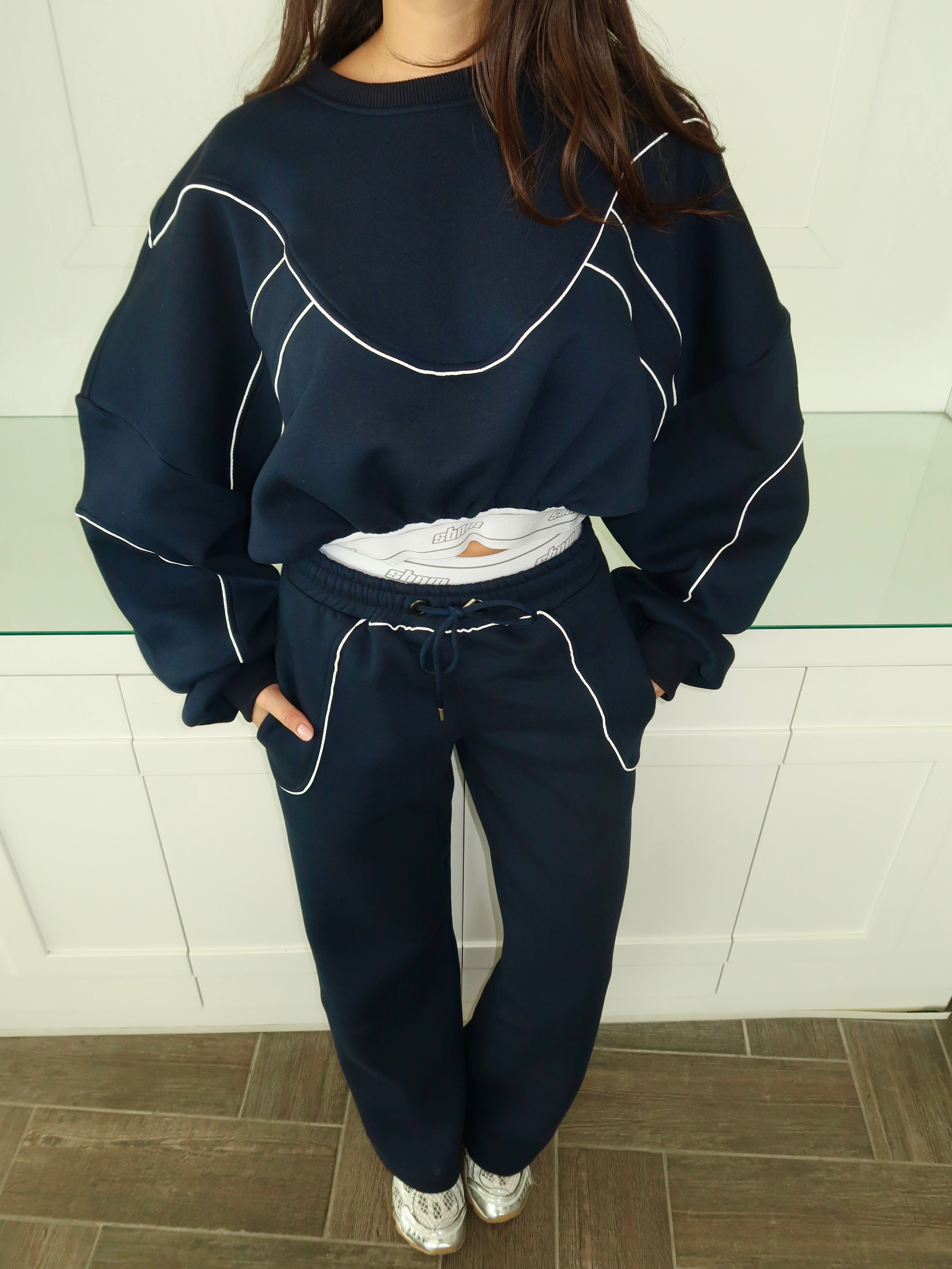 Sbnm-Navy Contour Sweatpants-5-Milagron.com