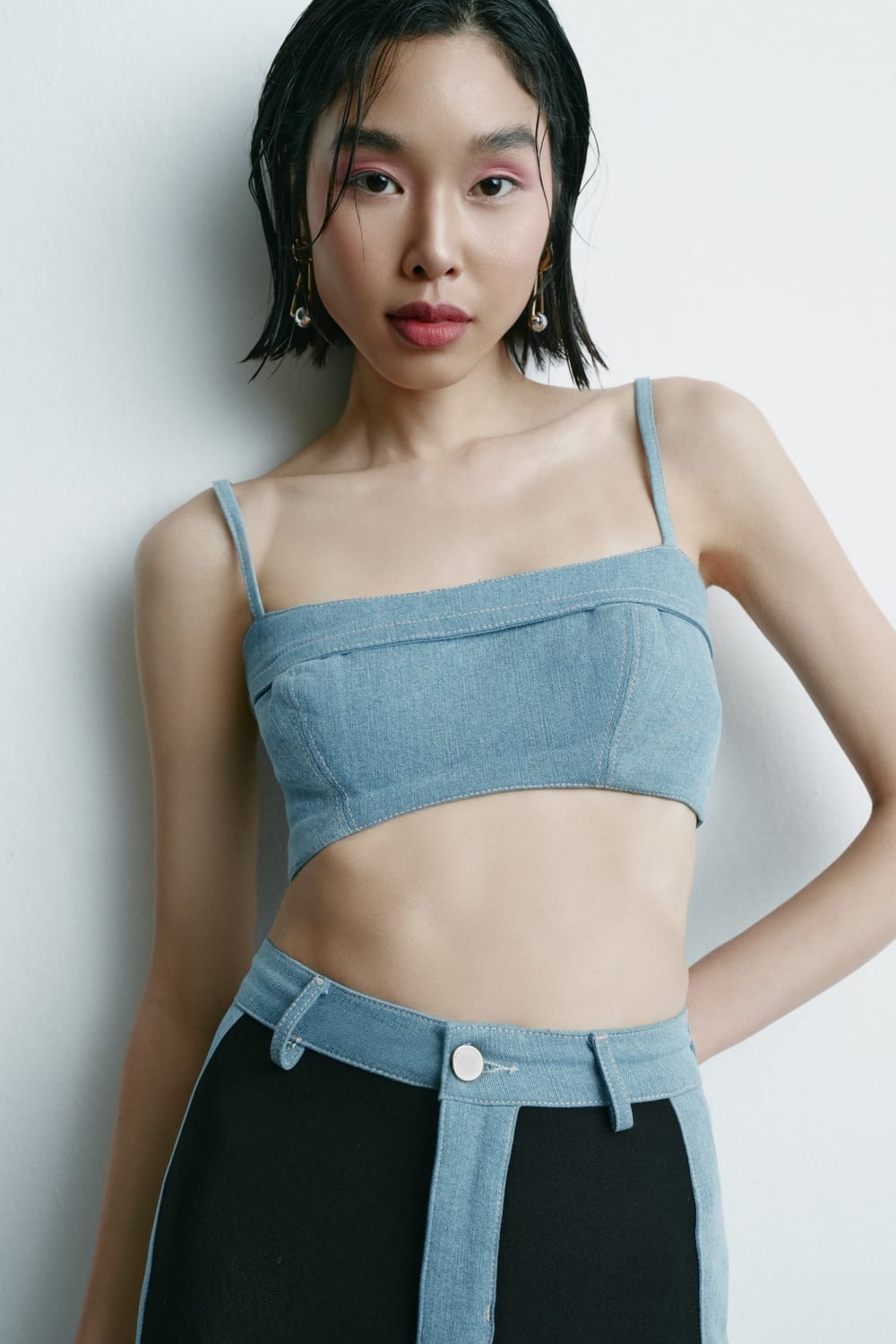 Seize The Day-Raw Deni̇m Bralette-Top-1-Milagron.com