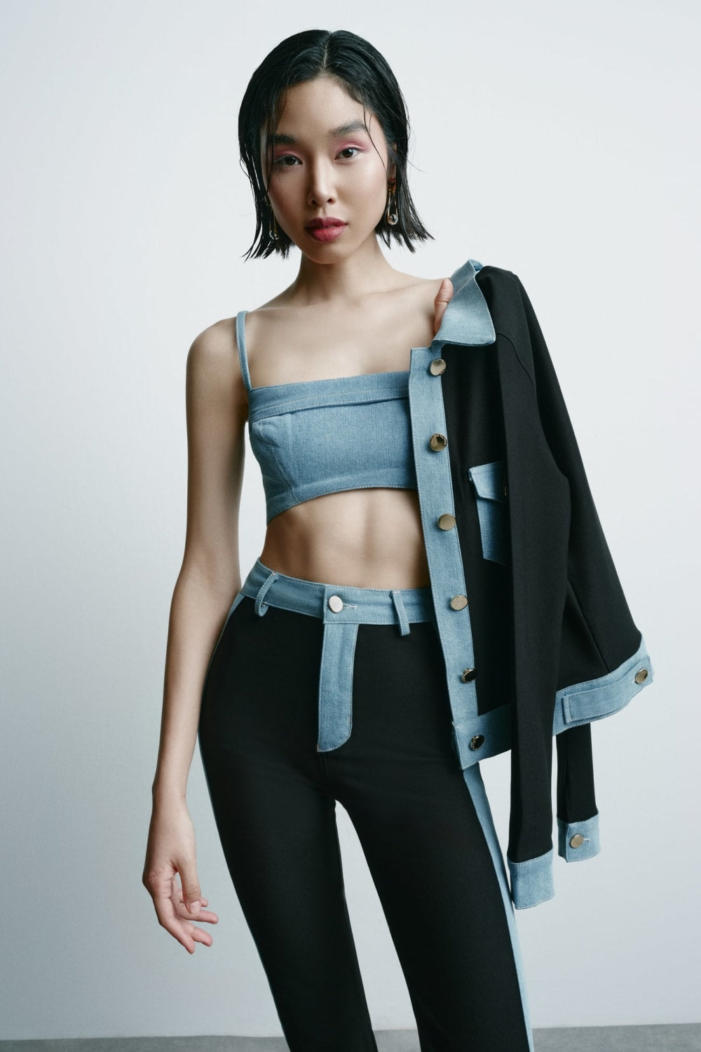 Seize The Day-Raw Deni̇m Bralette-Top-2-Milagron.com