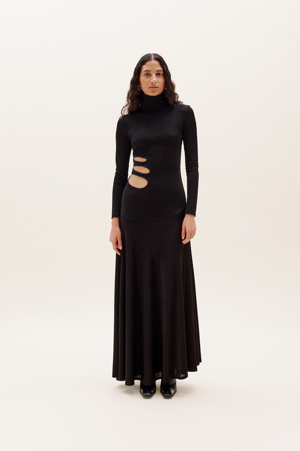 Selia Richwood-Black Lily Long Dress-Elbise-3-Milagron.com
