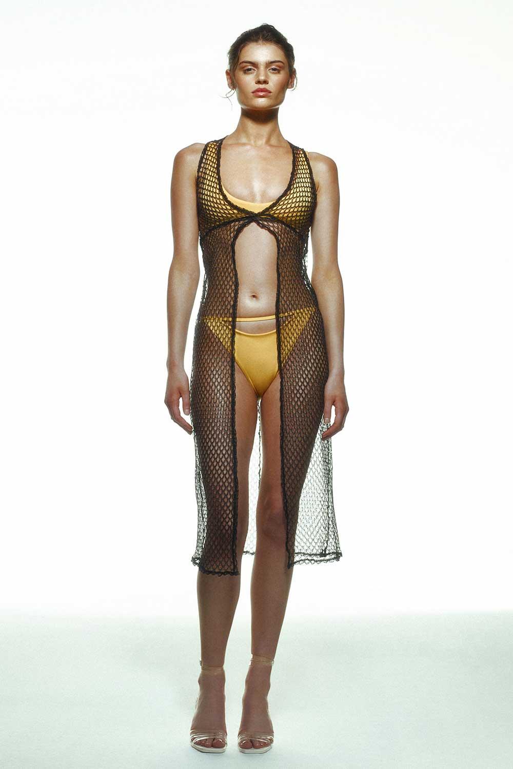 Selia Richwood-Black Mesh Beach Dress-Etek-2-Milagron.com