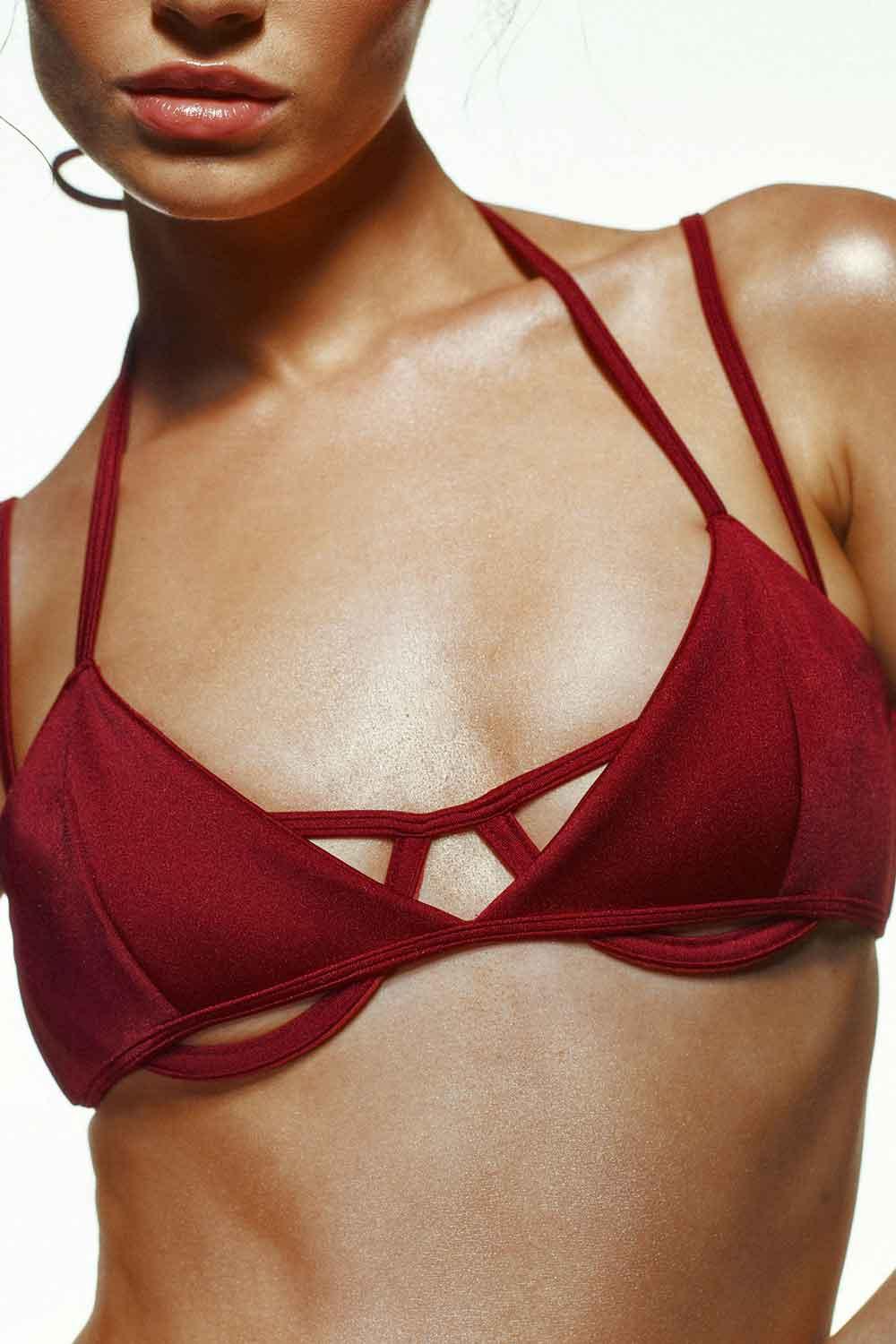 Selia Richwood-İADE ORANI - Dona Maroon Bikini-Bikini & Mayo-3-Milagron.com