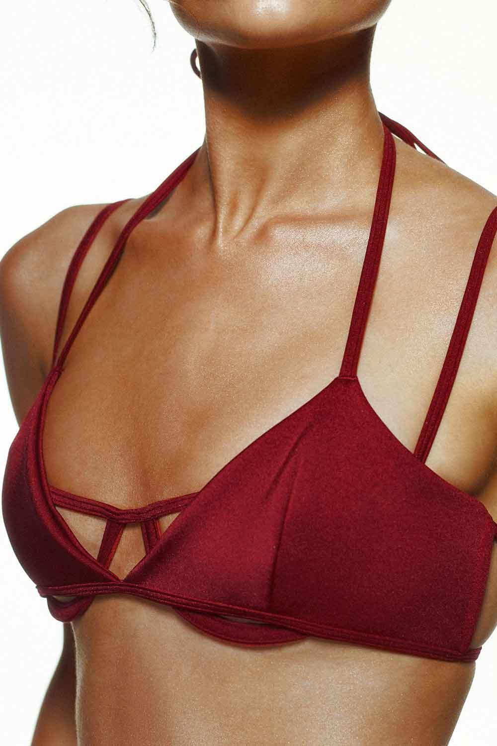 Selia Richwood-İADE ORANI - Dona Maroon Bikini-Bikini & Mayo-4-Milagron.com
