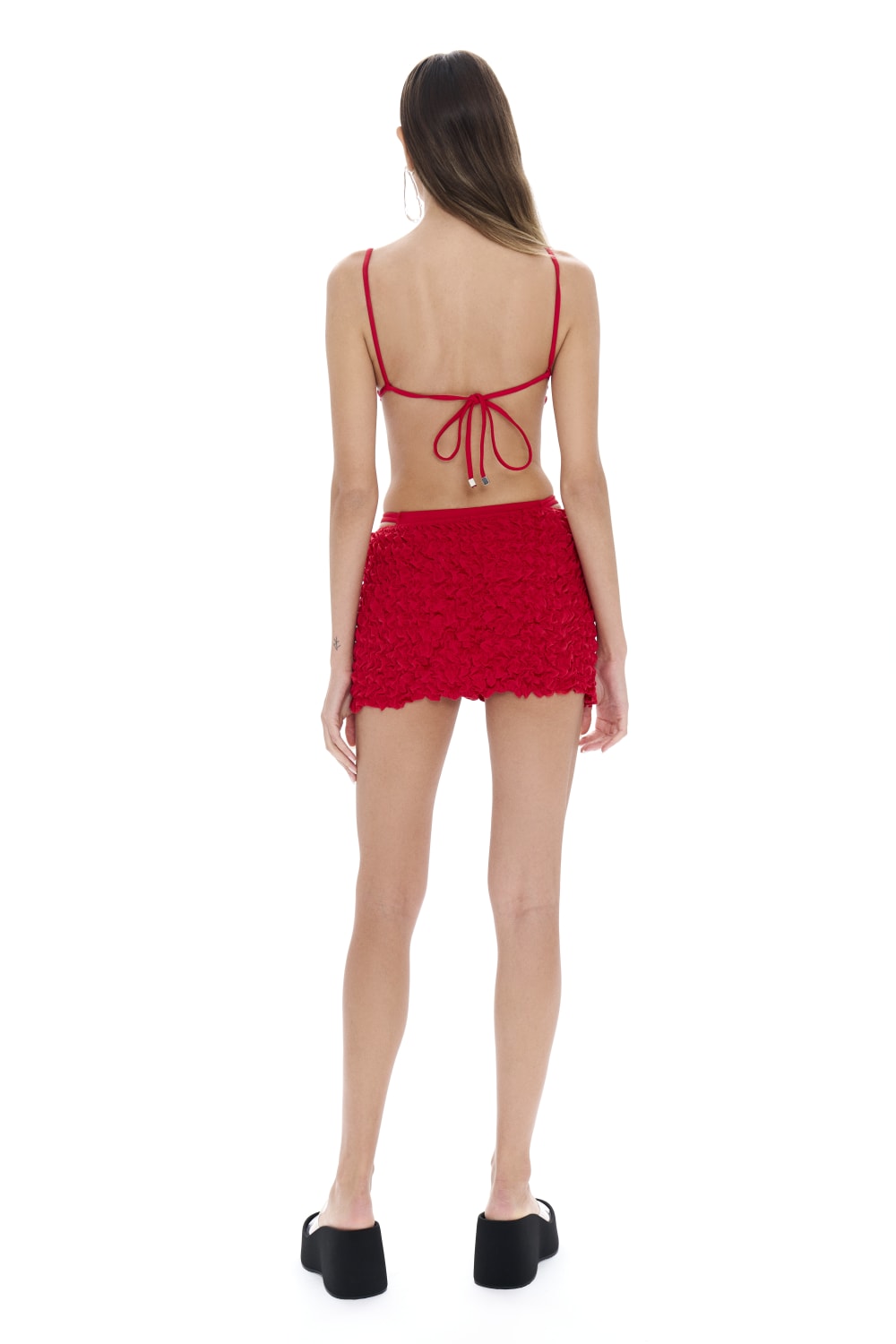 Selia Richwood-Lia Red Mini Beach Skirt-Etek-3-Milagron.com