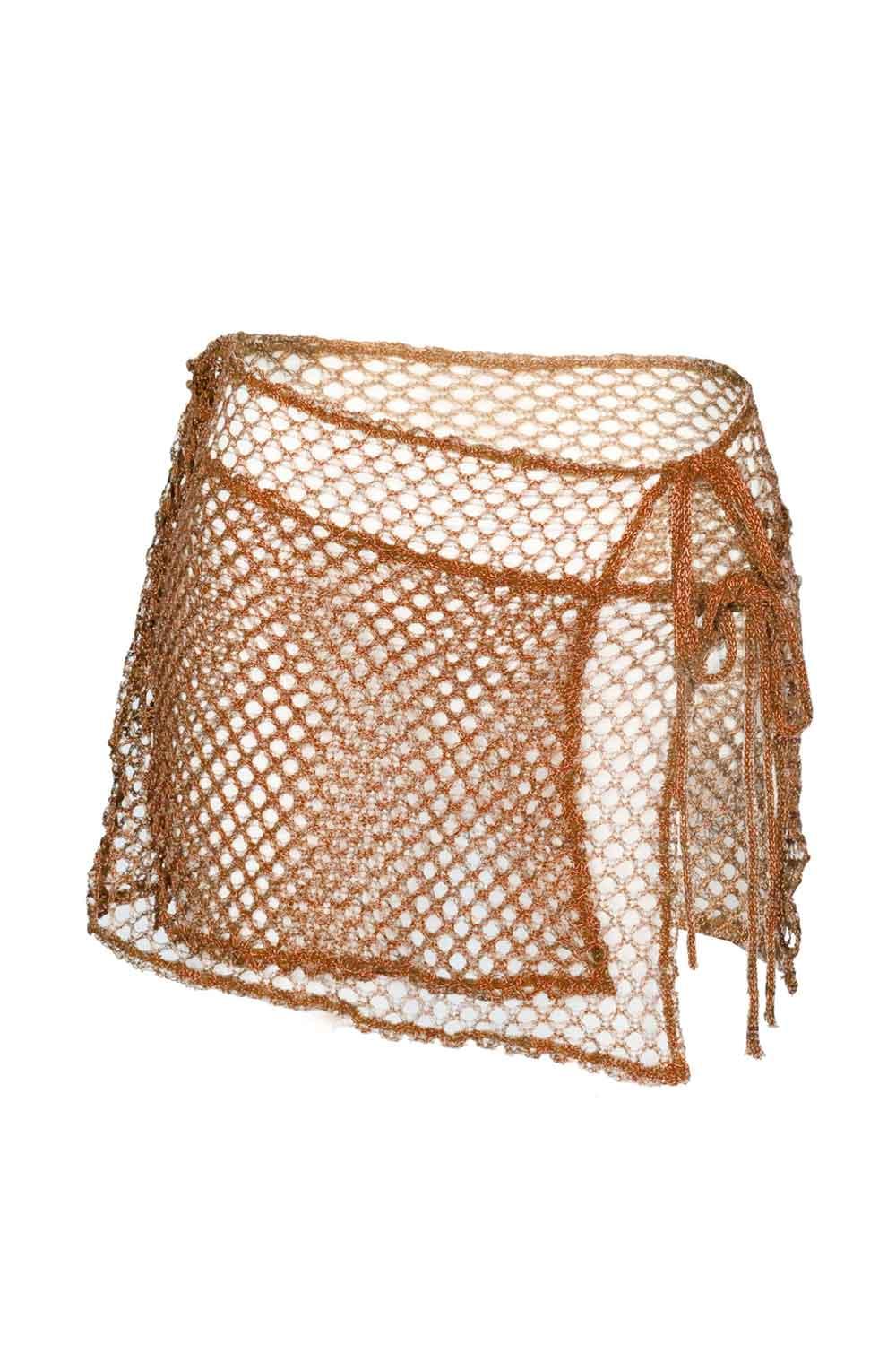 Selia Richwood-Orange Mesh Beach Skirt-Etek-3-Milagron.com