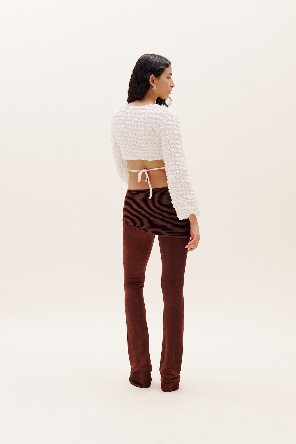 Selia Richwood-White Bolero Cardigan-Crop Top-3-Milagron.com