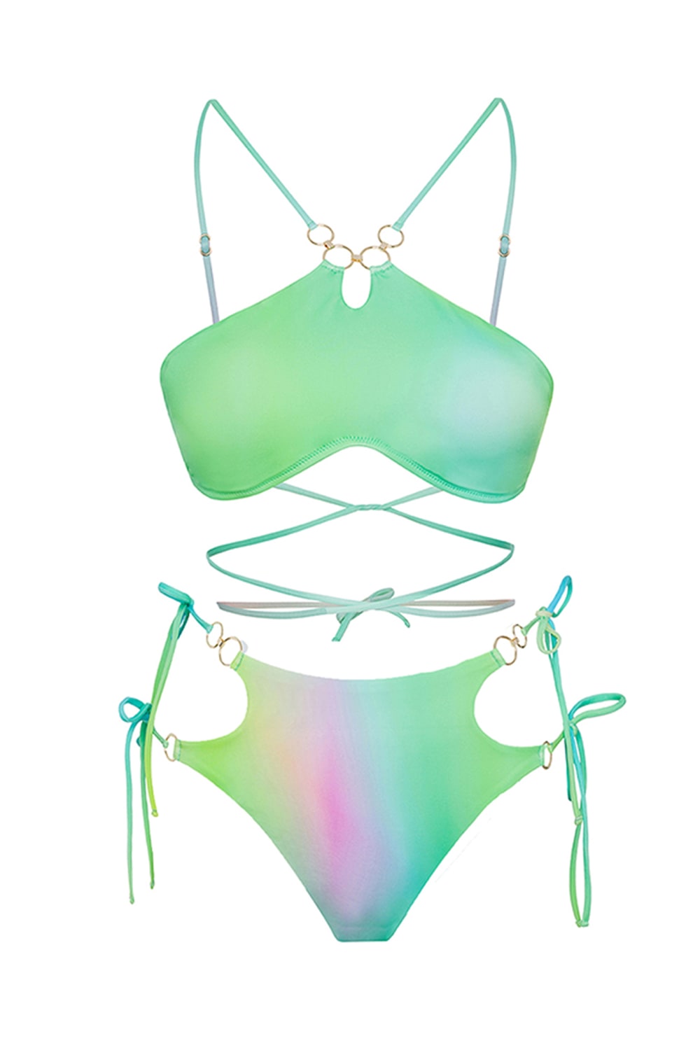 Sellie-Eclipse Halter-Neck Strap Multicolor Bikini Altı-Bikini & Mayo-3-Milagron.com