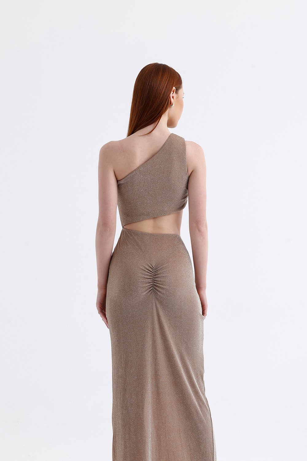 Sellie-Gloria Bej Simli Maxi Elbise-Elbise-2-Milagron.com