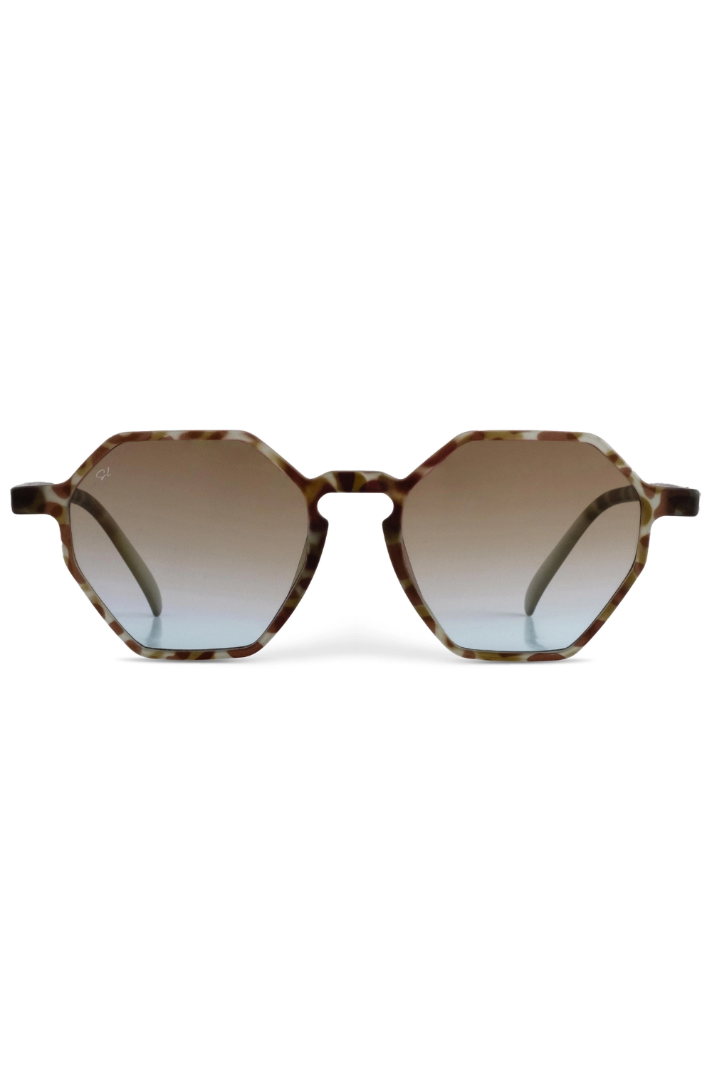 Senlites-Aurora Verde Unisex Yeşil Degrade Uv400 Altıgen Güneş Gözlüğü-Güneş Gözlüğü-1-Milagron.com