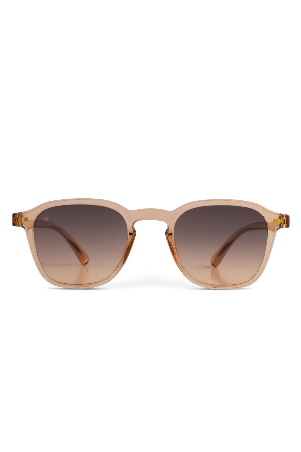 Senlites-Kyler Ecru Unisex Şeffaf Kahverengi Degrade Uv400 Kare Güneş Gözlüğü-Güneş Gözlüğü-1-Milagron.com