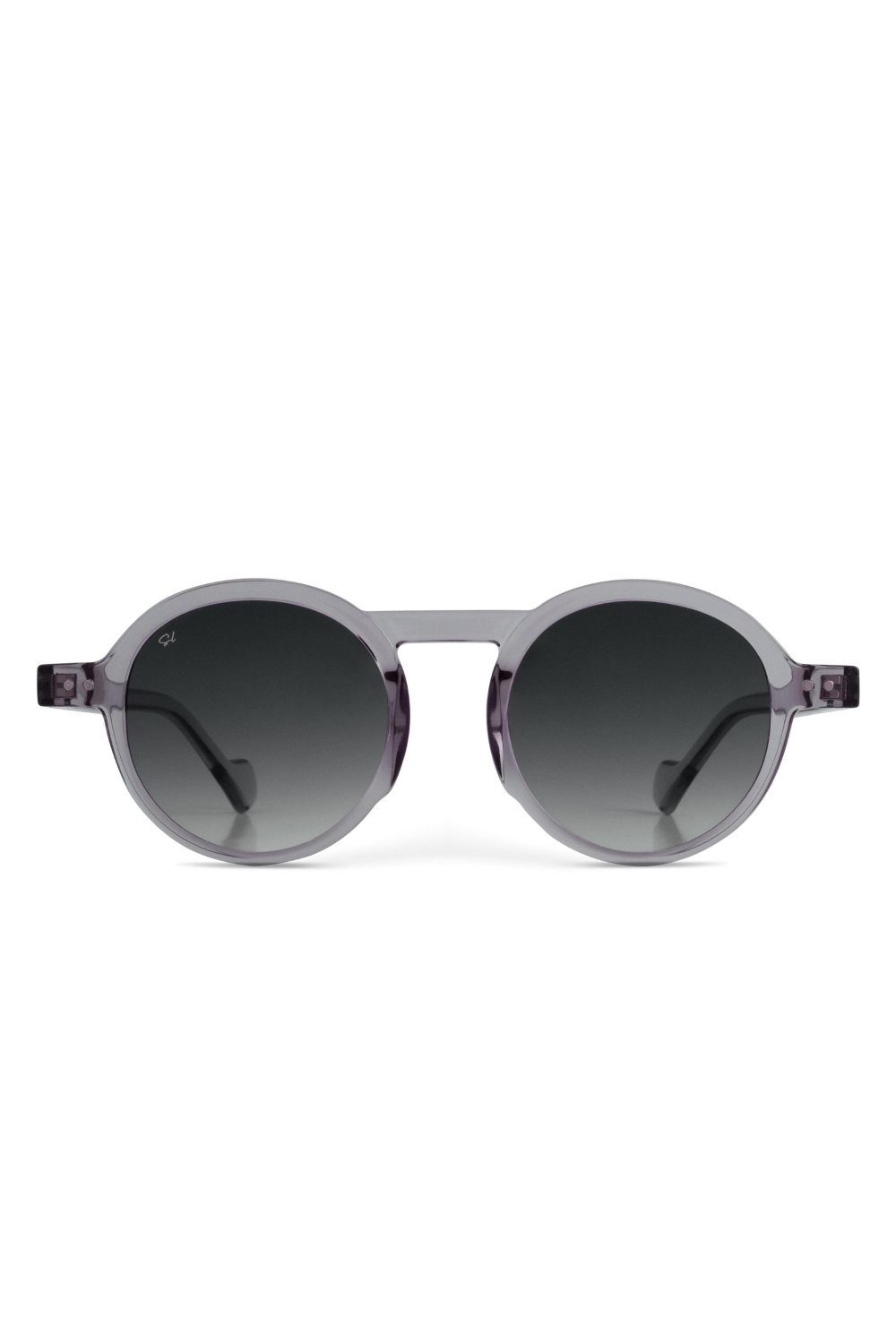 Senlites-Raiane Grigio Unisex Şeffaf Gri Degrade Uv400 Yuvarlak Güneş Gözlüğü-Güneş Gözlüğü-1-Milagron.com