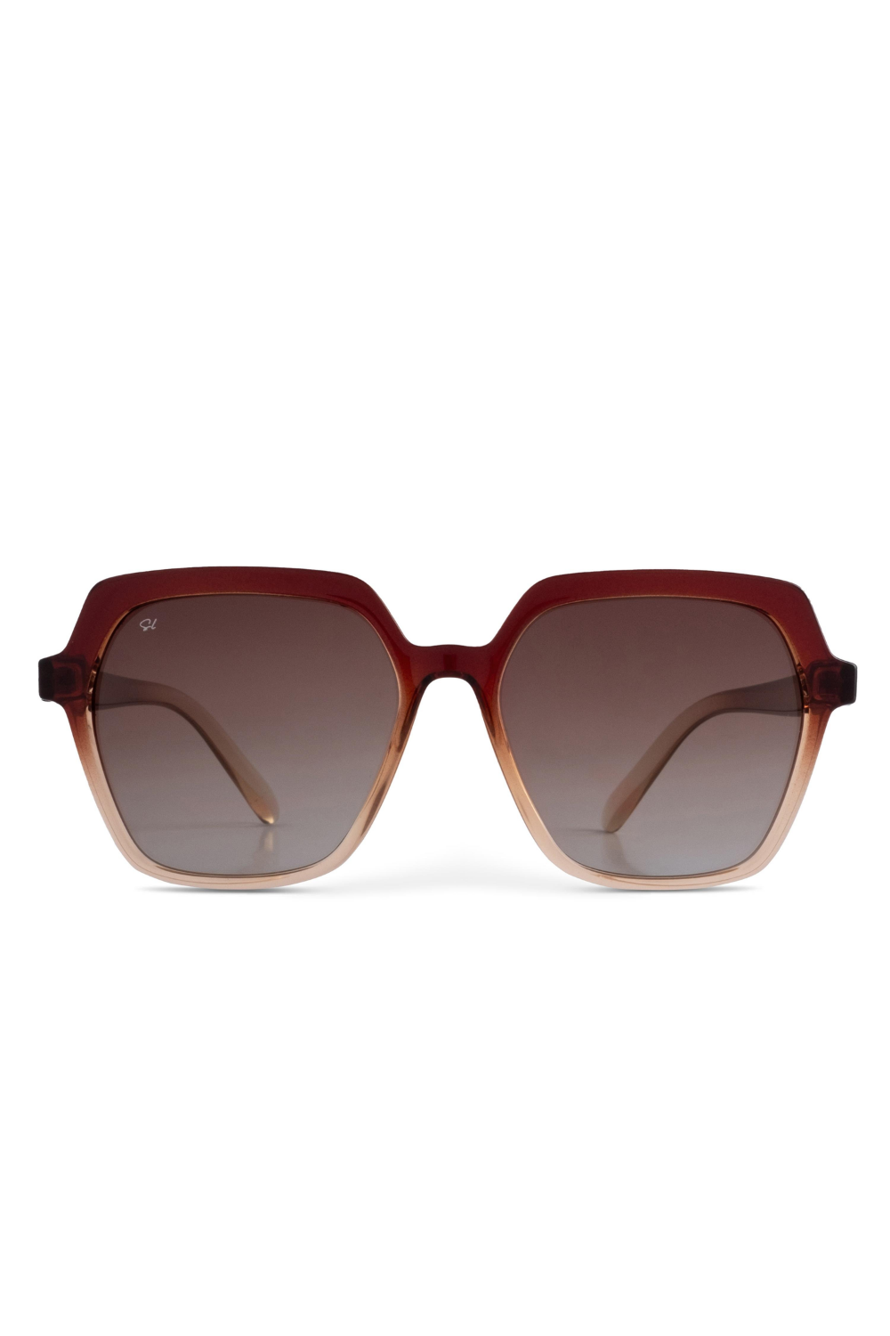 Senlites-Roxana Marrone Kadın Kahverengi Degrade Polarize Altıgen Güneş Gözlüğü-Güneş Gözlüğü-1-Milagron.com