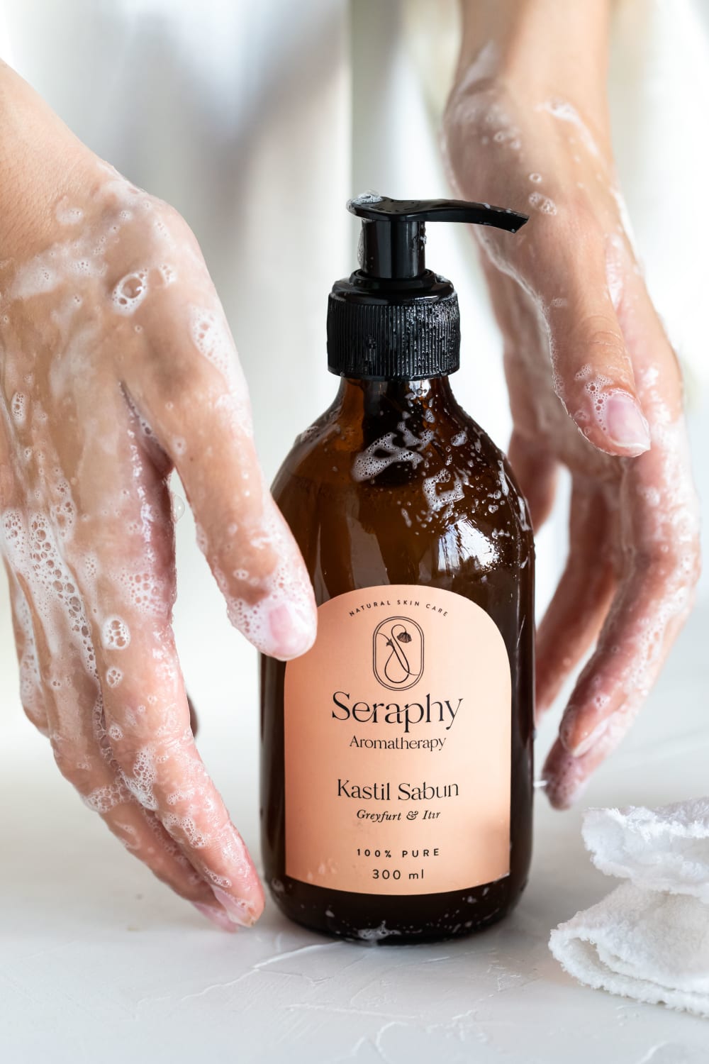 Seraphy Aromatherapy-Doğal Sıvı Kastil Sabun- Gözenek Sıkılaştırıcı- Itır & Portakal ( Yüz Vücut ) - 300ml - % 100 Pure-Yüz Temizleme Jeli-1-Milagron.com