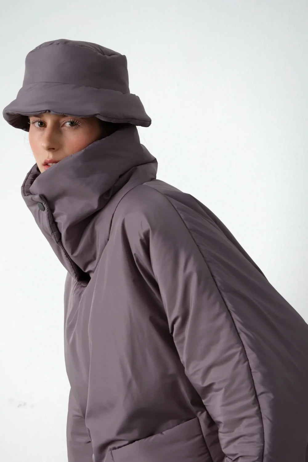 Serein Co-Pofur Şapka Gri-Bucket Hat-2-Milagron.com