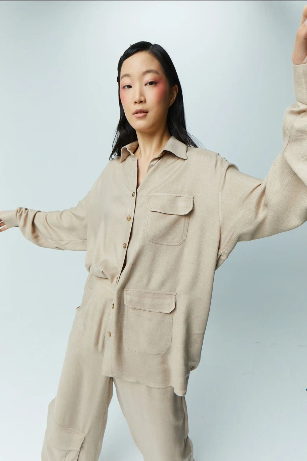 Serein Co-Soul Gömlek Bej-Gömlek-1-Milagron.com