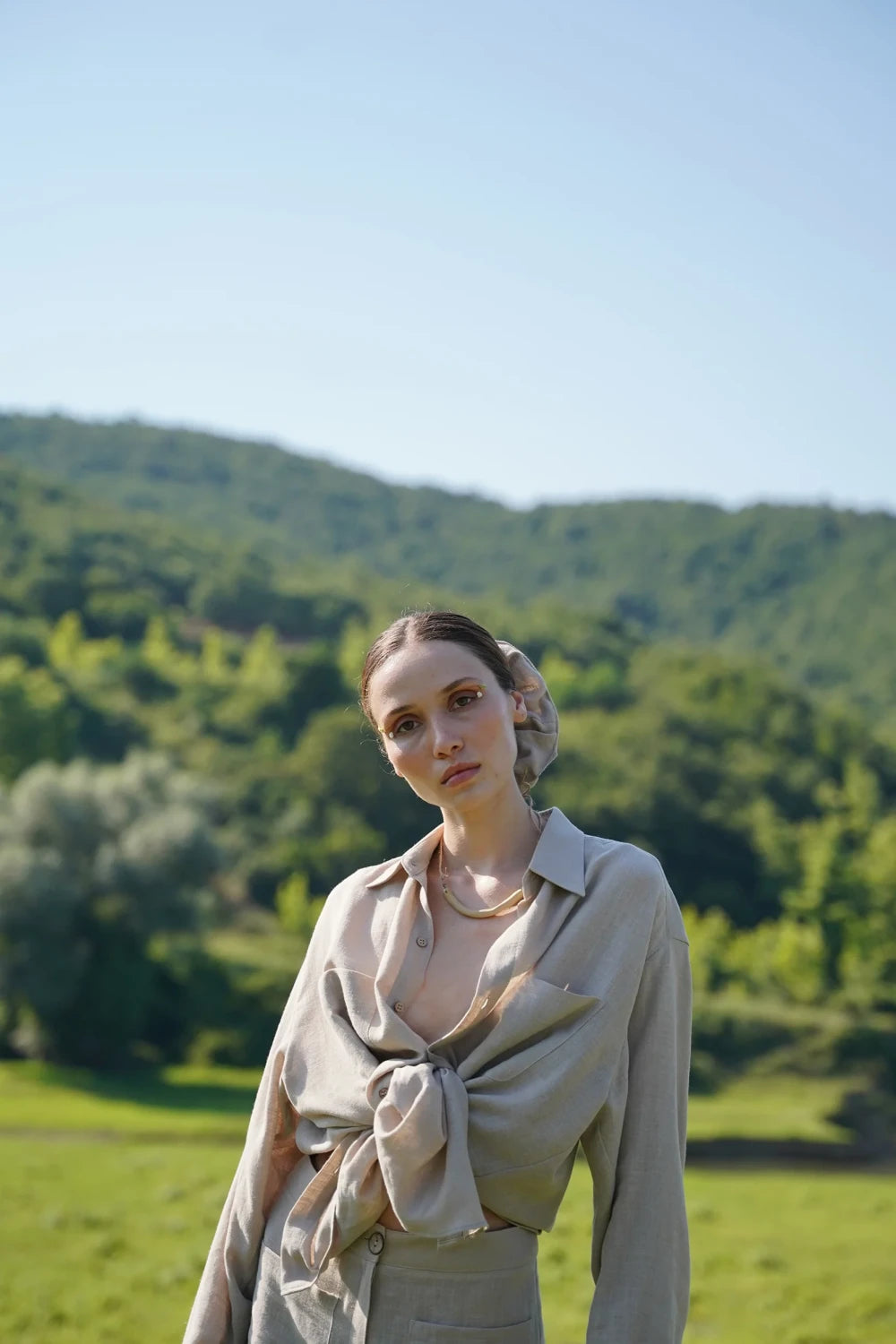 Serein Co-Unisex Brok Gömlek Bej-Gömlek-2-Milagron.com