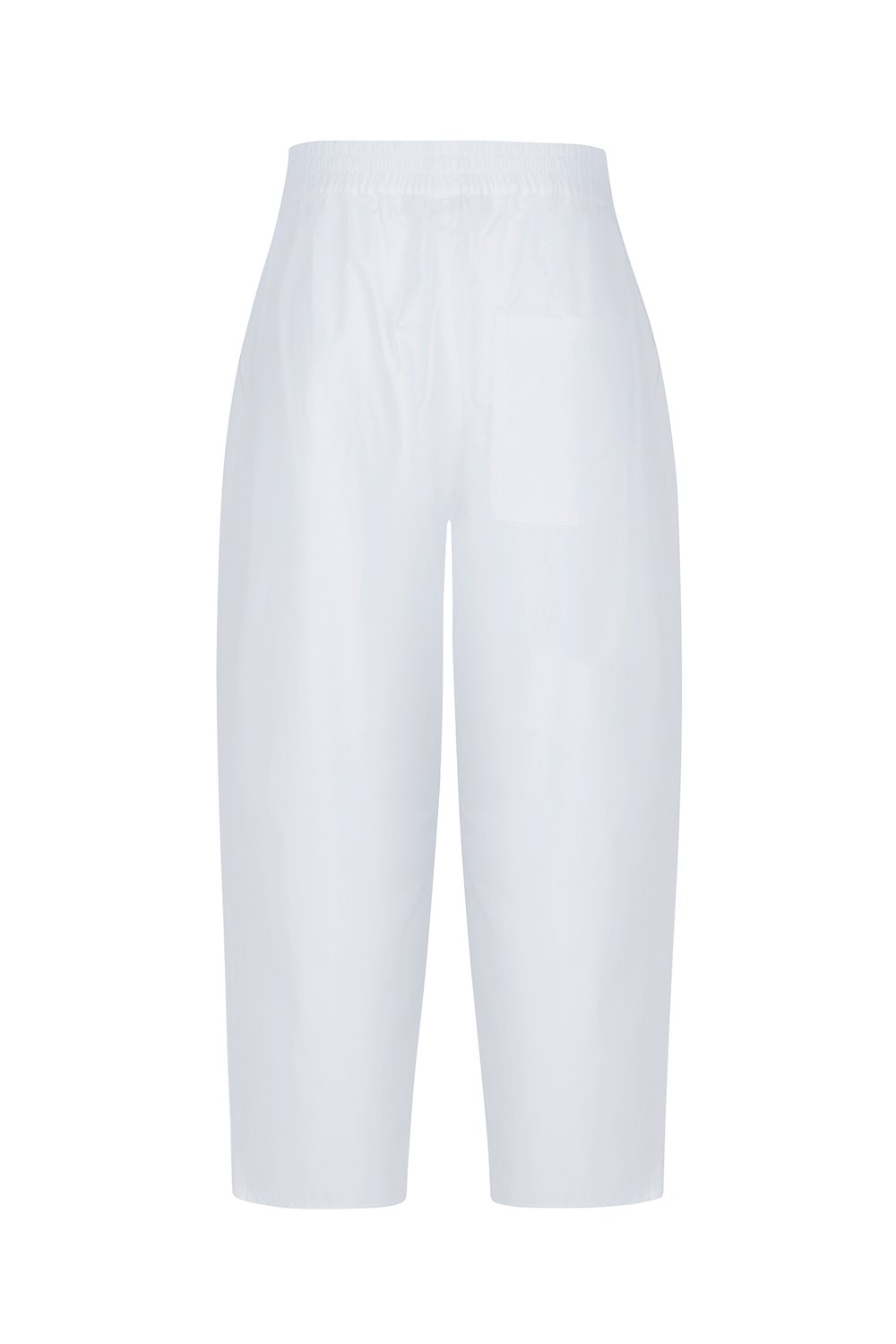 Sertaç Taşdelen-Beyaz %100 Keten Beli Lastikli Bol Paça Erkek Pantolon Model P 01-Pantolon-3-Milagron.com