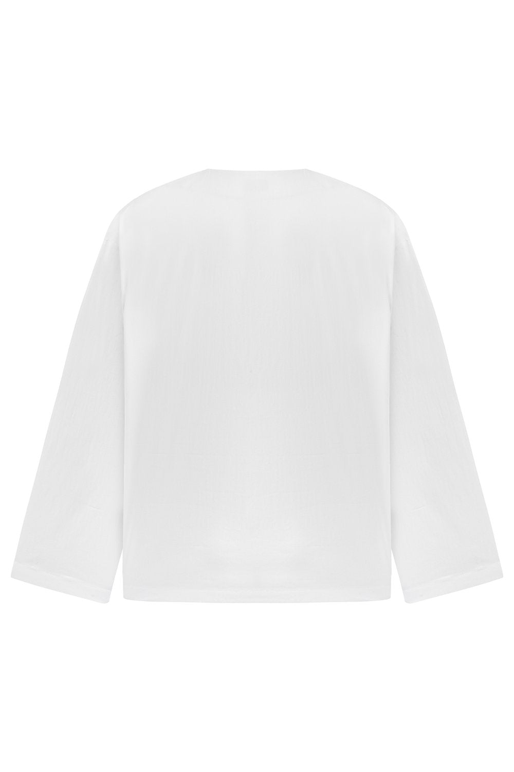 Sertaç Taşdelen-Beyaz %100 Pamuk V Yaka Oversized Erkek T-shirt Model T 20-T-Shirts-4-Milagron.com