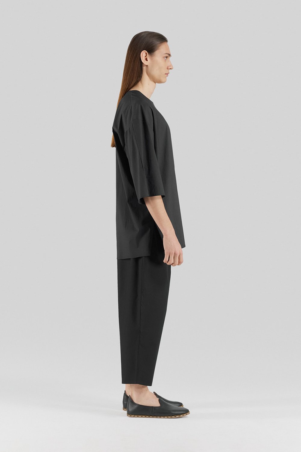 Sertaç Taşdelen-Siyah %100 Pamuk Yuvarlak Yaka Oversized Erkek T-shirt Model T 04-T-Shirts-4-Milagron.com