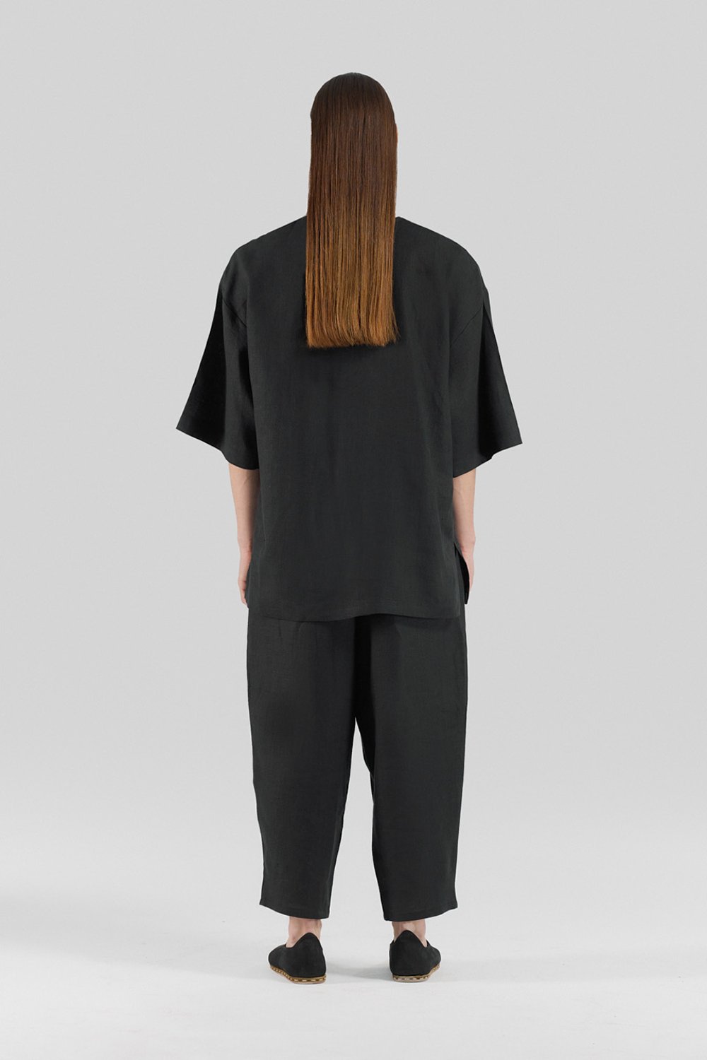 Sertaç Taşdelen-Siyah %100 Pamuk Yuvarlak Yaka Oversized Erkek T-shirt Model T 04-T-Shirts-5-Milagron.com