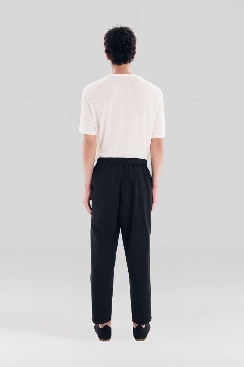 Sertaç Taşdelen-Siyah %40 Pes %60 Naylon Çift Pileli Dar Paça Erkek Pantolon Model P 08-Pantolon-4-Milagron.com