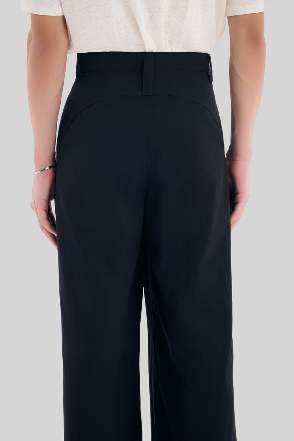 Sertaç Taşdelen-Siyah %40 Pes %60 Naylon Tek Pileli Geniş Paça Erkek Pantolon Model P 09-Pantolon-3-Milagron.com