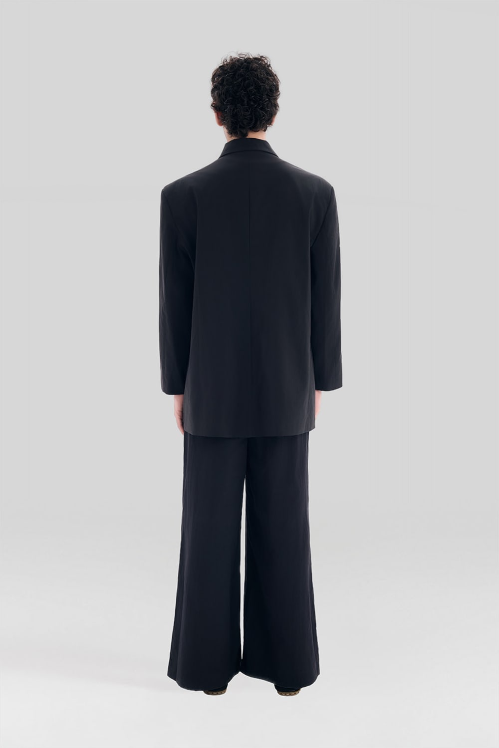 Sertaç Taşdelen-Siyah %40 Pes %60 Naylon Yakalı Kruvaze Oversized Erkek Ceket Model J 01-Dış Giyim-3-Milagron.com