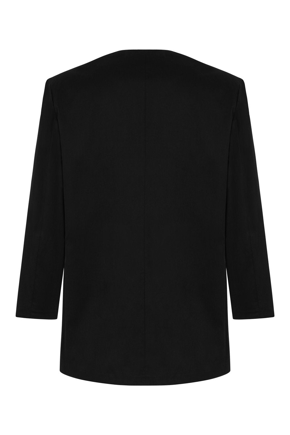 Sertaç Taşdelen-Siyah %40 Pes %60 Naylon Yakasız Kruvaze Oversized Erkek Ceket Model J 02-Ceket-4-Milagron.com