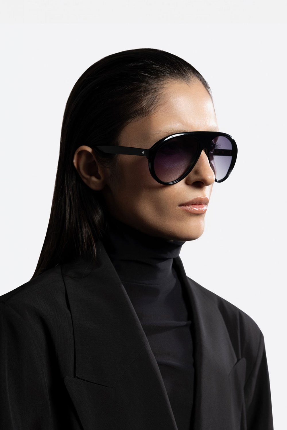 Sertaç Taşdelen-Siyah Degrade Camlı Siyah Çerçeveli Asetat Cr-39 Uv 400 Unisex Güneş Gözlüğü Model G 02-Güneş Gözlüğü-1-Milagron.com