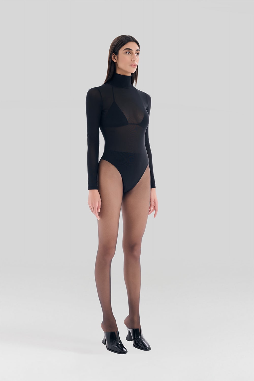 Sertaç Taşdelen-Si̇yah Transparan Bodysuit C 01-Bodysuit-1-Milagron.com
