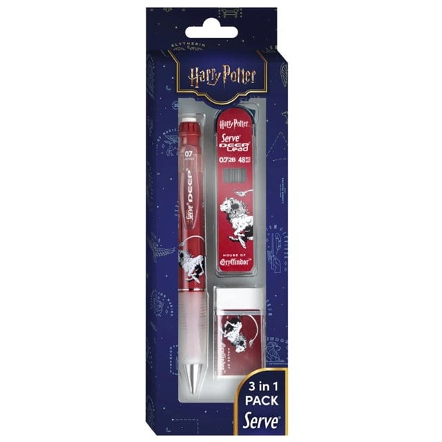 Serve-Harry Potter Gryffindor Temalı 3'lü Kalem Seti — 0,7 Mm-Kalem Seti-2-Milagron.com