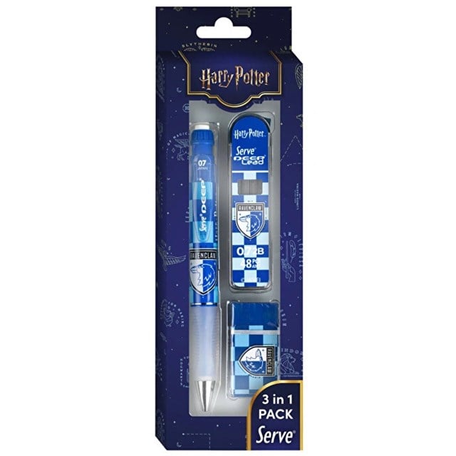 Serve-Harry Potter Ravenclaw Damalı 3'lü Kalem Seti — 0,7 Mm-Kalem Seti-2-Milagron.com
