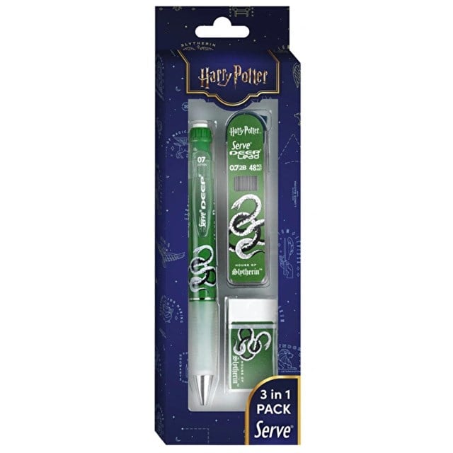 Serve-Harry Potter Slytherin Temalı 3'lü Kalem Seti — 0,7 Mm-Kalem Seti-2-Milagron.com