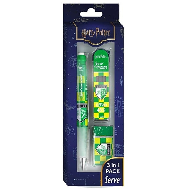 Serve-Harry Potter Slytherin Damalı 3'lü Kalem Seti — 0,7 Mm-Kalem Seti-2-Milagron.com