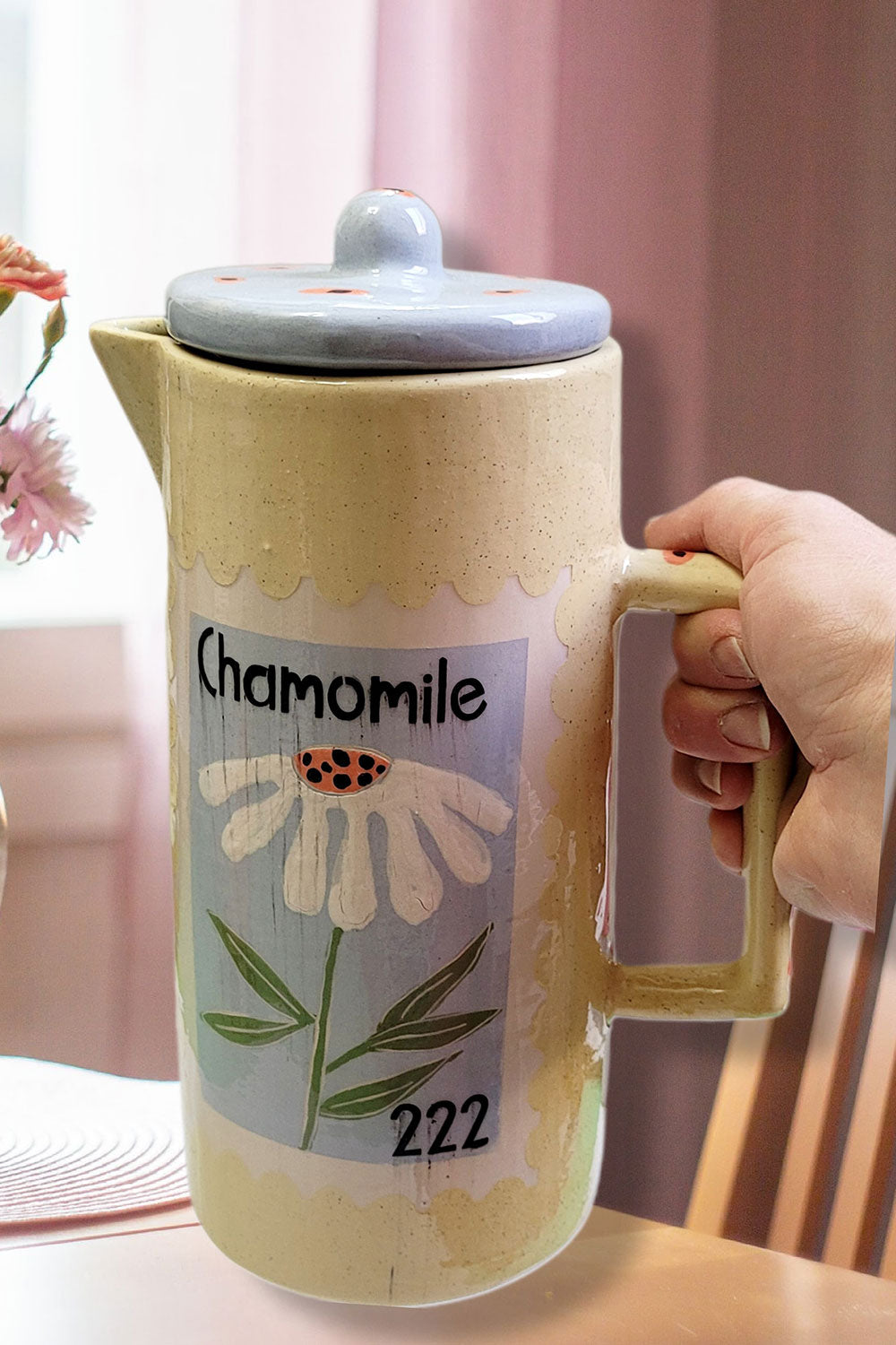 Sesiber-Seramik Sürahi Papatya-Sürahi-1-Milagron.com