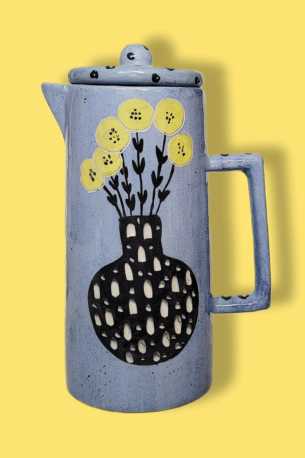 Sesiber-Seramik Sürahi Sarı Çiçekler-Sürahi-2-Milagron.com