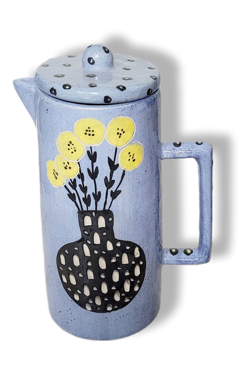 Sesiber-Seramik Sürahi Sarı Çiçekler-Sürahi-3-Milagron.com