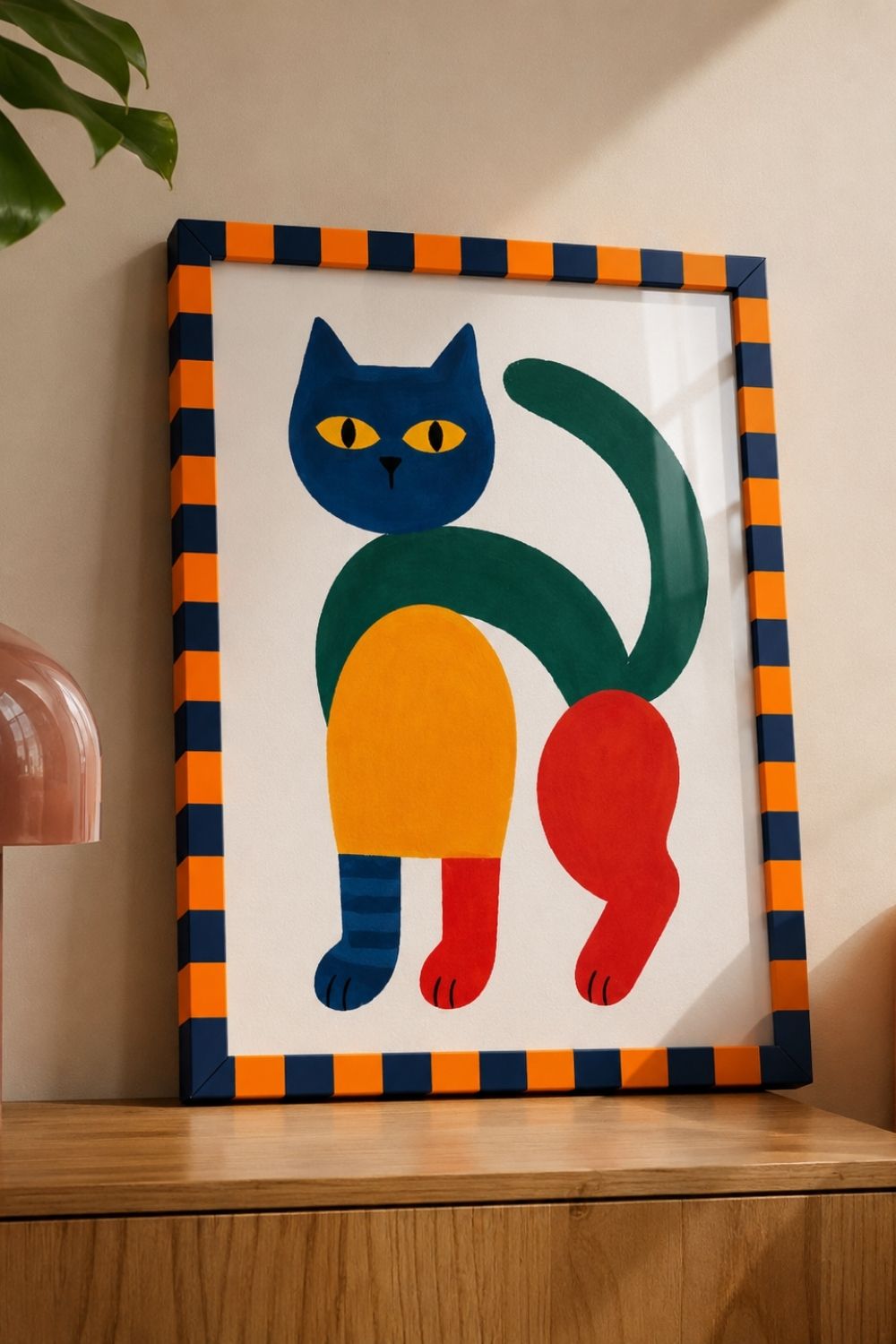 Playful Kedi - Ritim Çerçeveli - Art Print Tablo - 0